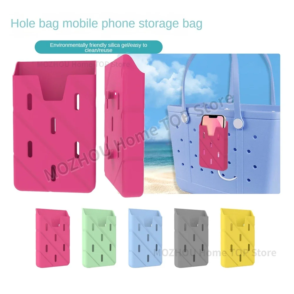 

Mobile Phone Holder Fashionable Quick Storage Portable Spacious Hole Design Travel Essentials Mobile Phone Storage Bag Beach Bag