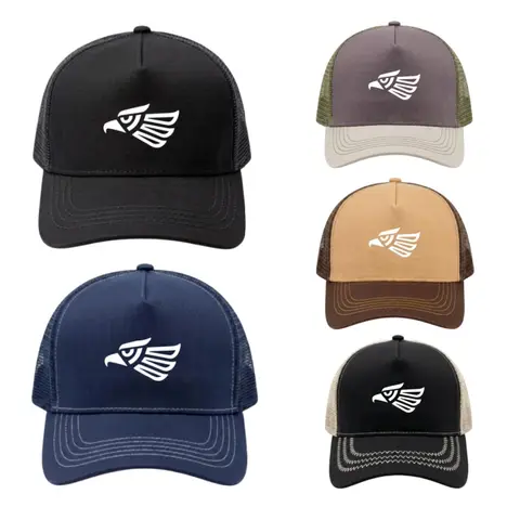 Mexican Eagle Printed 5 Panel Trucker Mesh Hat Adjustable Snapback Dad Hat Breathable Fishing Outdoor Sun Baseball Cap
