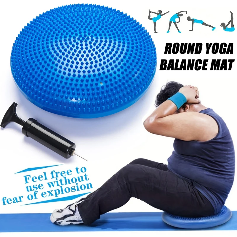 Inflatable Balance Pad for Yoga Massage and Fitness Portable Wobble Cushion for Core Strength Back and Flexible Seating