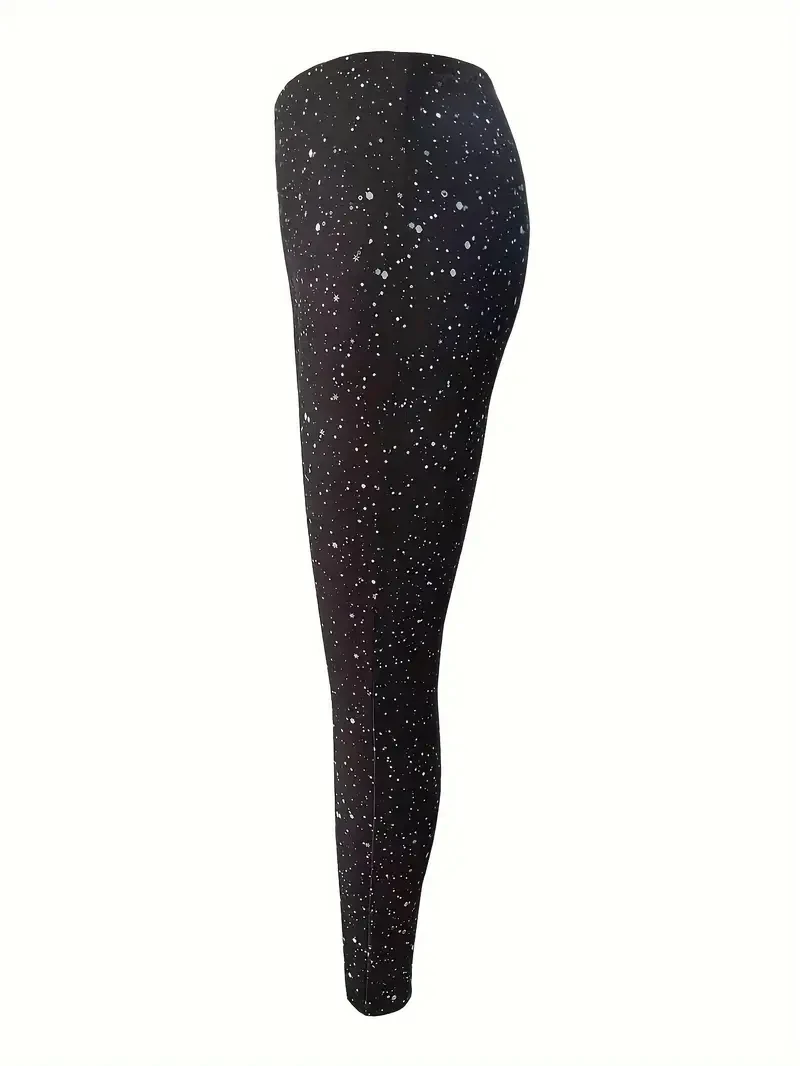 New Christmas Tree & Snowflake Print elasticated waist tight fit Casual women\'s leggings Christmas atmosphere