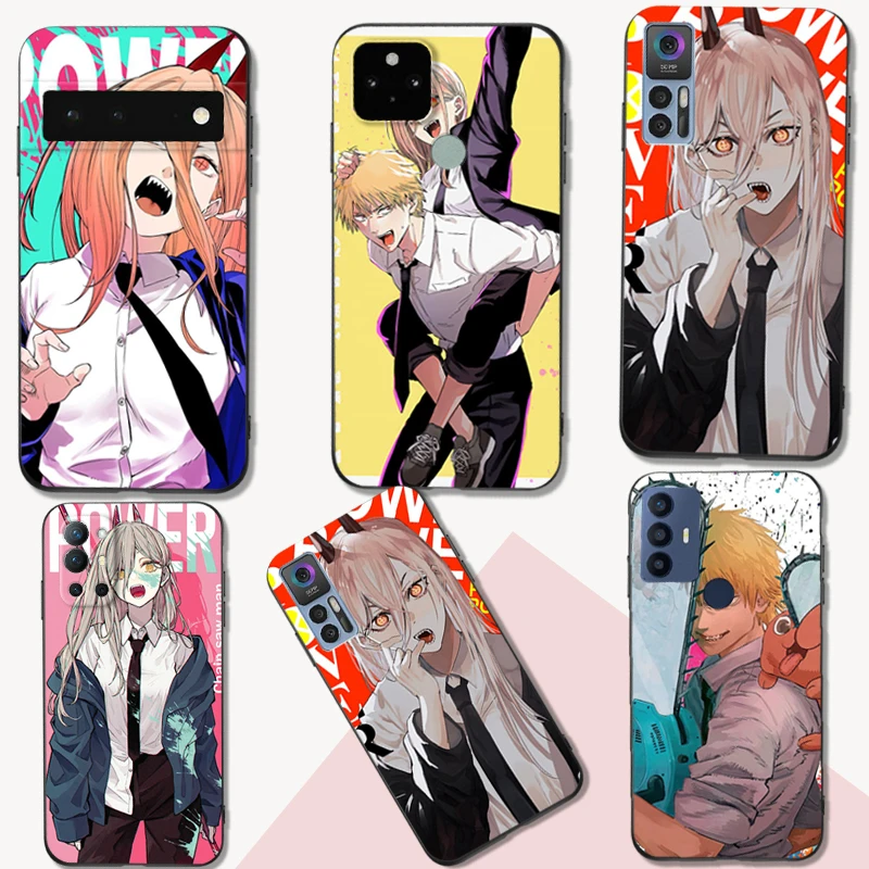 Black Tpu Case For ZTE blade A3 A5 A7 2019 A31 lite plus A51 A71 A7S V2020 L210 L8 smart vita 2022 v30 Cartoon Chainsaw Man