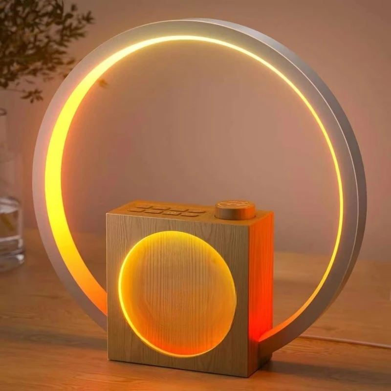 Portable electronic full-screen smart alarm clock radio wake-up light sunrise function bedroom