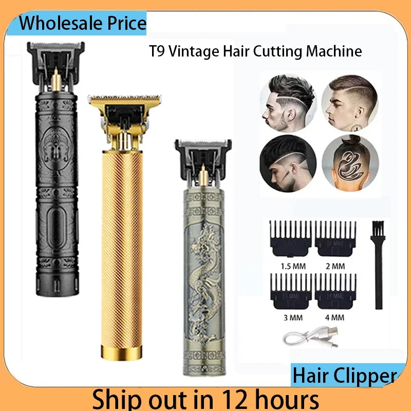T9 Vintage Hair Clipper Portable Hair Cutting Machine USB Fast Charging Shaver Barber Cordless Hair Trimmer For Men's Barbe image 2
