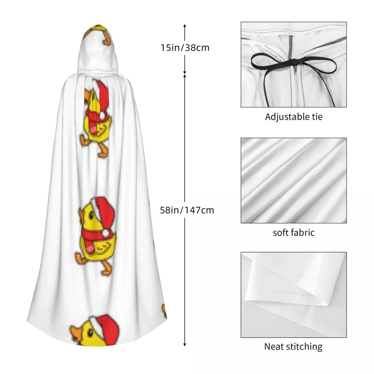 Kurtka z kapturem z motywem kaczki i świątecznym wzorem, kostium na Halloween, przebranie na cosplay, peleryna wampira, diabła, czarodzieja, szata na imprezę