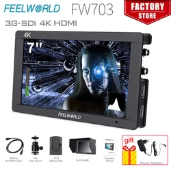 FEELWORLD FW703 7 Cal 3G SDI 4K Monitor na aparacie IPS Full HD 1920x1200 Monitor polowy HDMI dla DSLR Sony Nikon Canon stabilizator