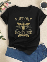 Beekeeper Funny I Can't My Bees Need Me Beekeeping Apiarist T-Shirt Summer Fashion Short Sleeve Round Neck Top Women's T-shirt