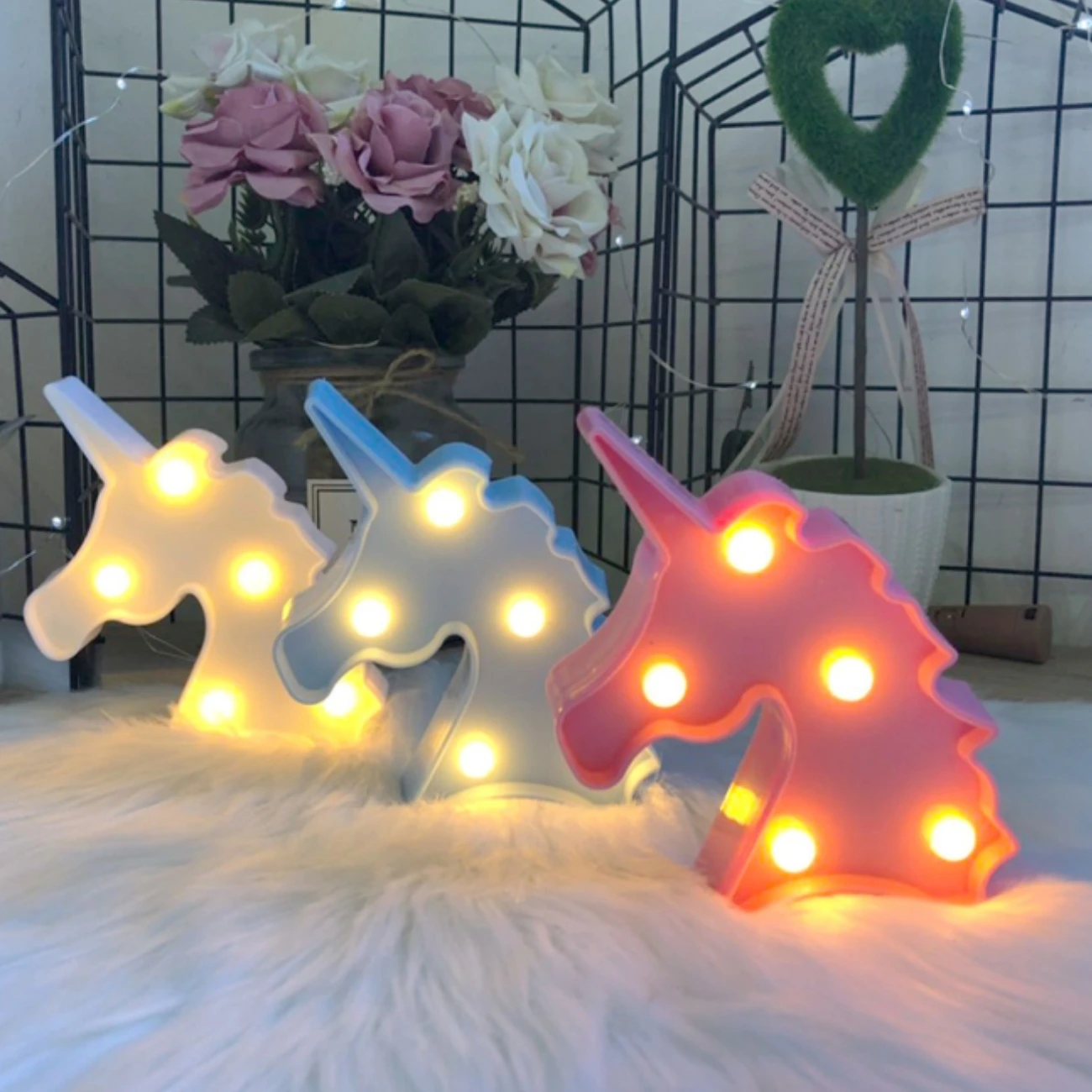 Cartoon Unicorn Led Night Light Table Lighting Letter Flamingo for Baby Beside Light Home Christmas Decor