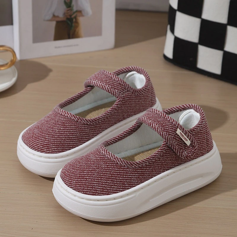 2026 New Women's Canvas Shoes Thick Bottom Linen Anti-slip round Head Work Shoes Outdoor Flat Breathable Office Single Shoes