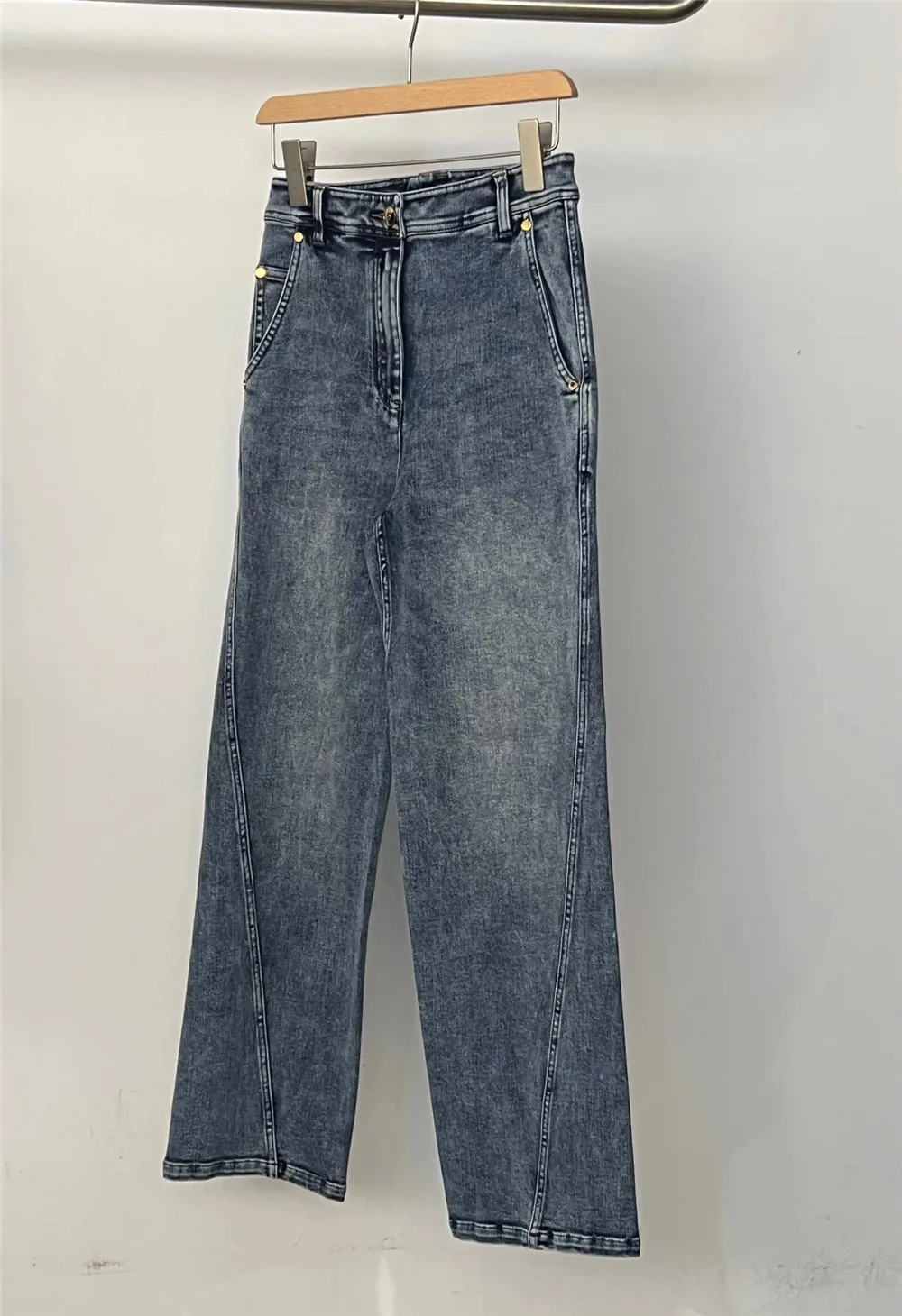 

Versatile Straight Jeans Splicing Casual Wide Leg Trousers High Quality