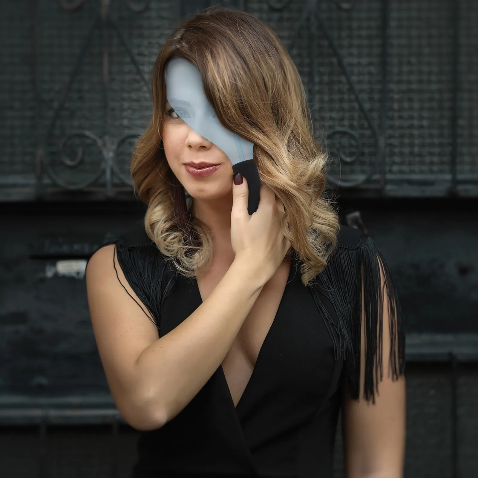 Hair Spray Face Shield Mask 2 Piece Anti Slip Eye and Skin Protector for Salon Barber Home Coloring Styling