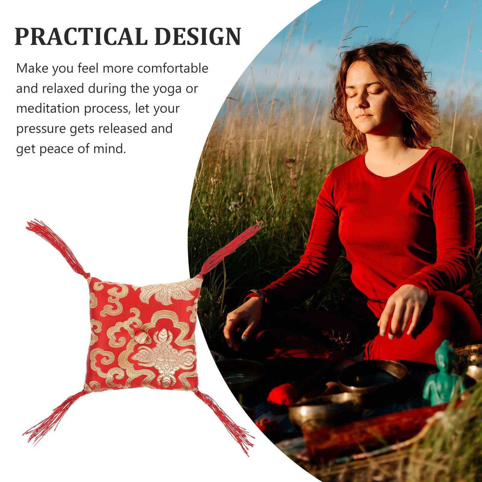 

Handmade Singing Bowl Cushion Tibetan Sound Bowl Size Meditation Mat for Yoga Relaxation Sound Therapy