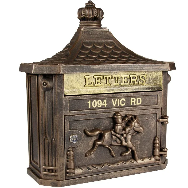 Antique Letterbox Outdoor Street Home Mailbox for Newspaper Post Mail Letter Box Case Courtyard Decoration Vintage Mailboxes