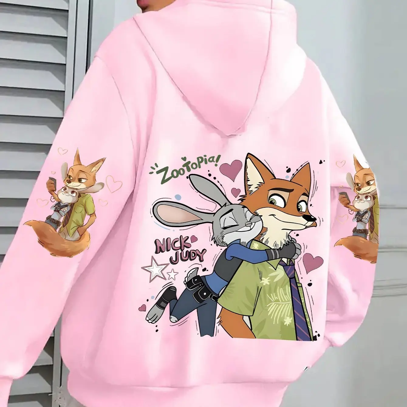 بلوفر ديزني زوتوبيا نيك وجودي كيس بلوفر نسائي، بلوفر شتوي مريح بتصميم شخصية ملابس نسائية