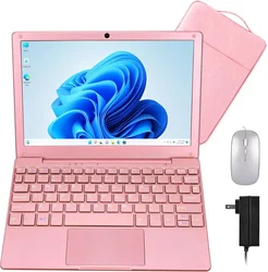子供と男性のためのノートパソコン,Windows 11, Intel Celeron n4020,学習ノートパソコン,10.1インチ,8GB, 128GB