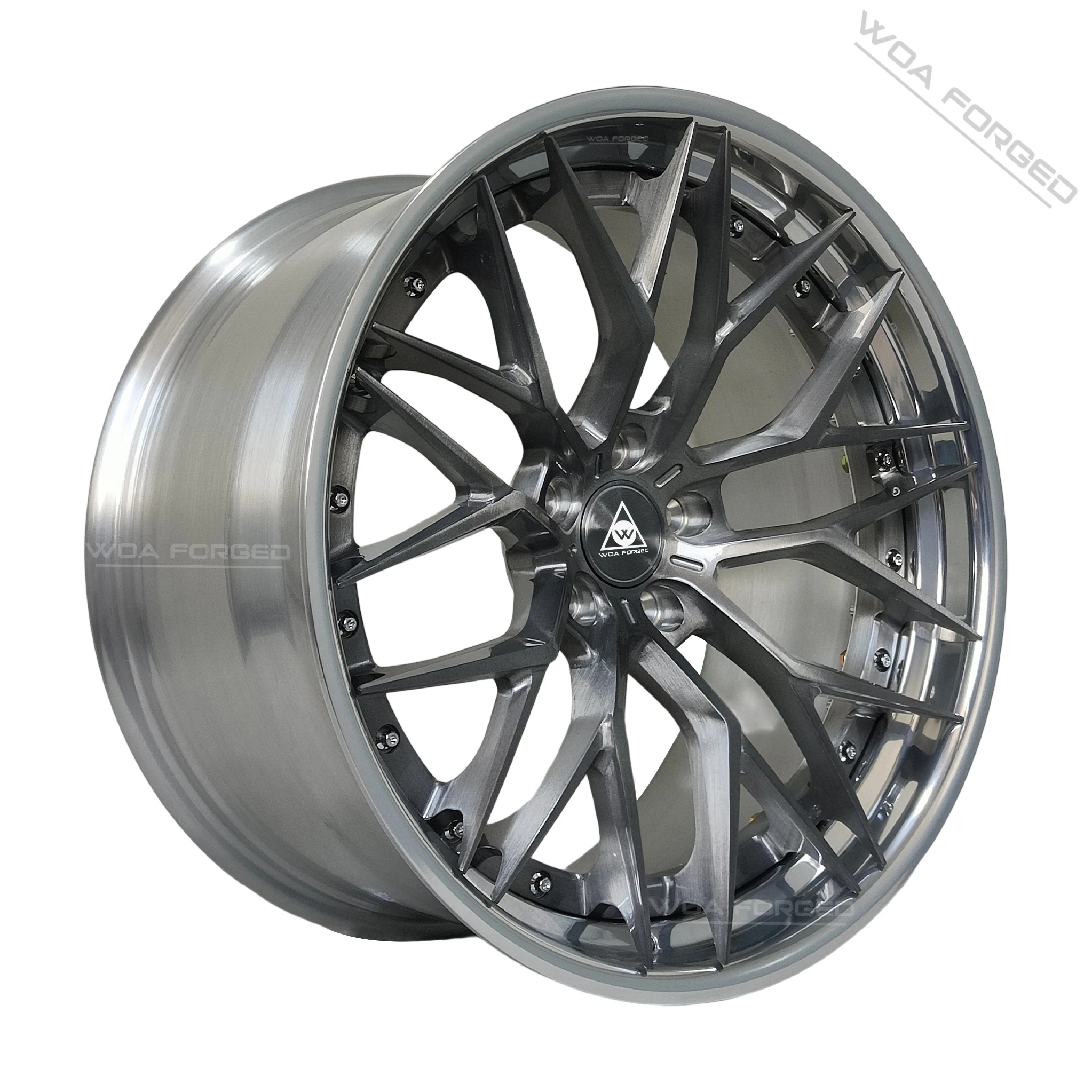 High Quality Style 2-Piece Gunmetal Brushed Silver Deep Dish Forged Wheels 5x114.3 5x120 for BMW 5 Series benz E Class Audi A6