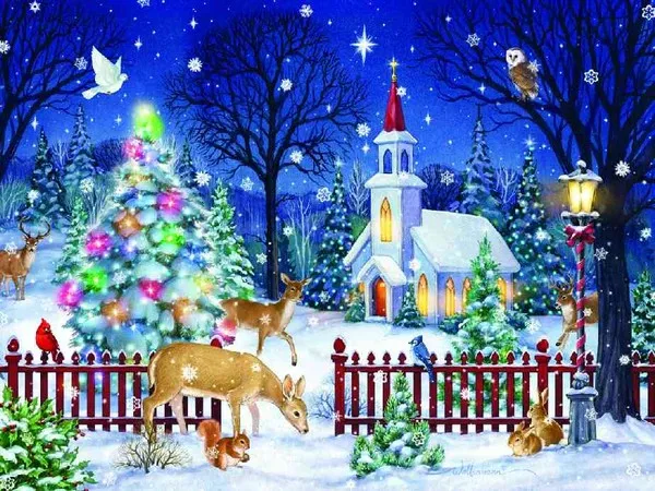 JMINE Div 5D Christmas tree Night Elk Snow winter Full Diamond Painting cross stitch kits art scenic 3D paint by diamonds