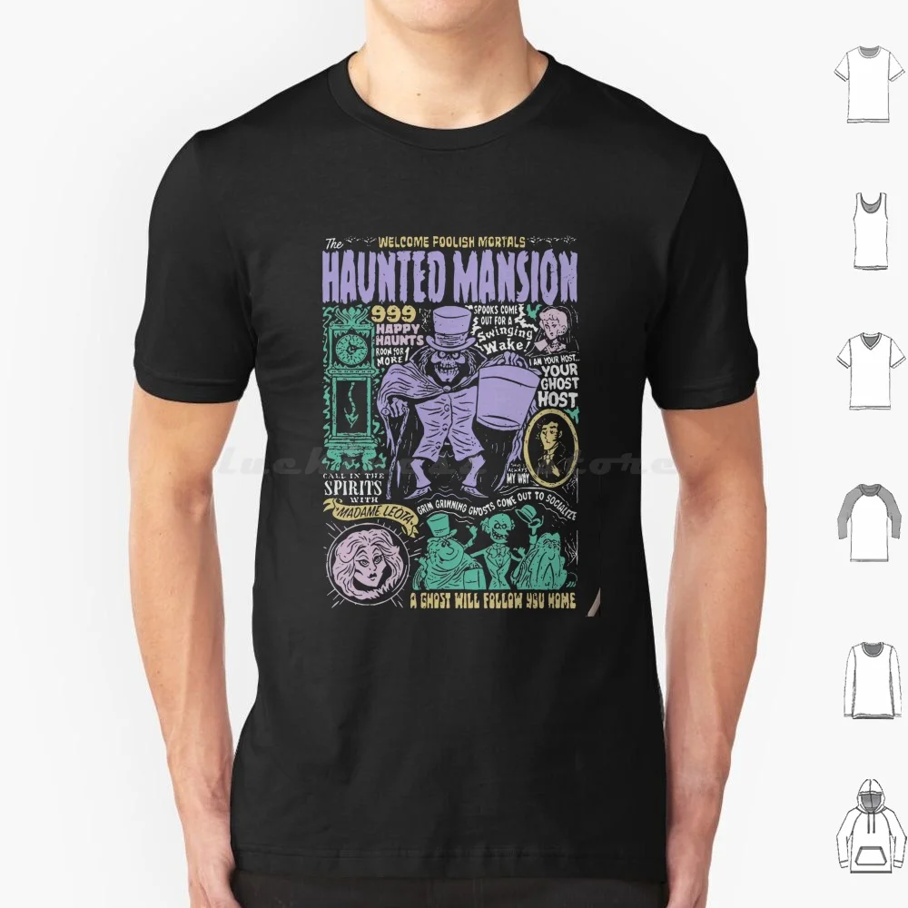 

Vintage Retro The Haunted Mansion Halloween Spooky Month Spooky Season T Shirt Big Size 100% Cotton World Spooky Month Funny