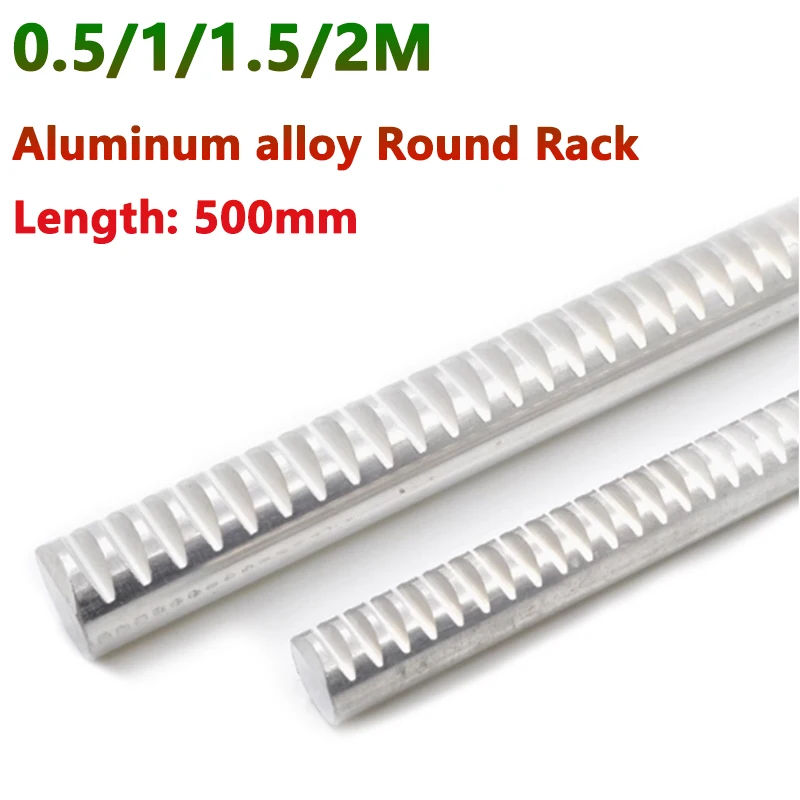 

1pcs Round Rack 0.5/1/1.5/2 Module Length 500mm Diameter 8/10/12/15/16/18/20/25mm Aluminum Spur Gear Cylindrical Rack Guideway