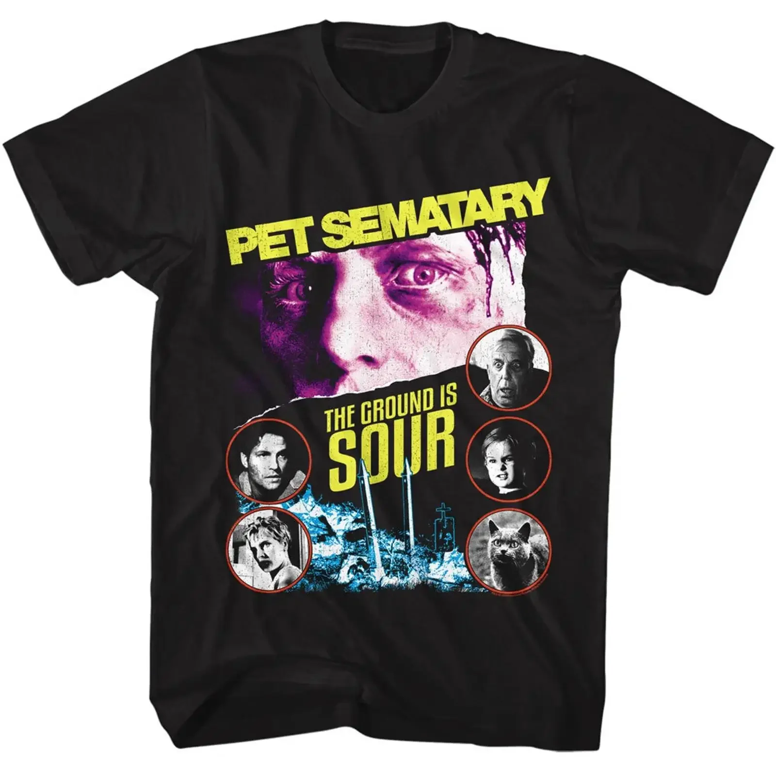 Pet Sematary Movie The Ground Is Sour Cast Photo Collage Men's T Shirt vintage Washed designer clothes Soft Slightly Unisex
