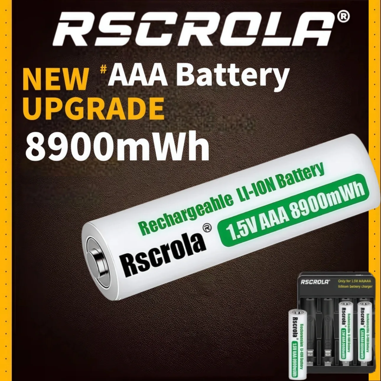 

New AAA8900mWh 1.5V Rechargeable Li-ion Battery with 4 Slots Li-Ion Battery Charger For Solar Light, Keyboard, Remote Control