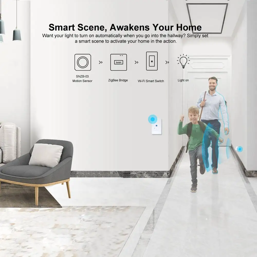 SNZB-03 Zigbee 3.0 Motion Sensor Detector Smart Control Via eWeLink ZBBridge Required Work With Alexa Google Home