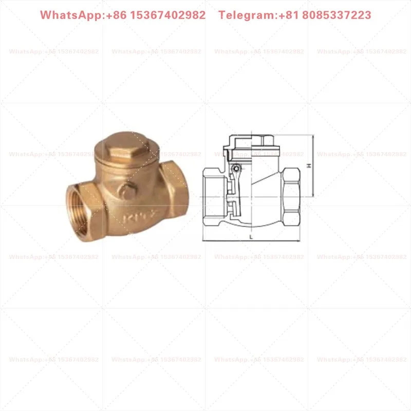 Brass check valve PN16RDZ forged swing check valve 6-point water stop valve