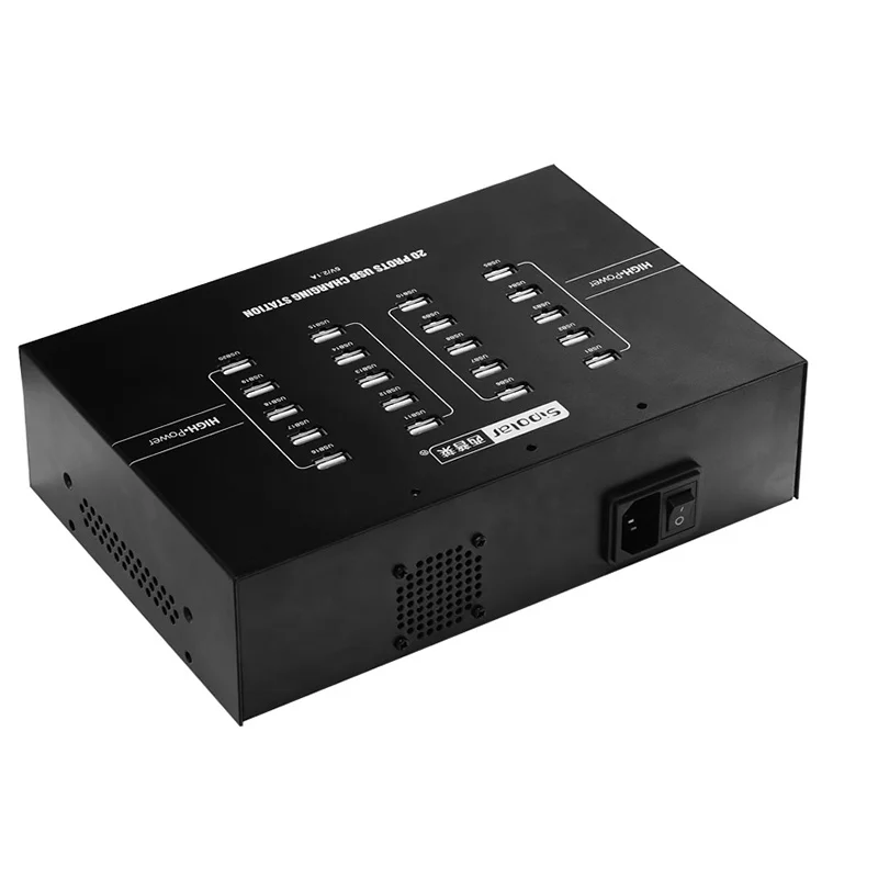 

Sipolar C220 Aluminum 200W Powered Industrial 20 Port USB Charger 2.1A Charging Station For Xiaomi Samsung Huawei Iphone Ipad