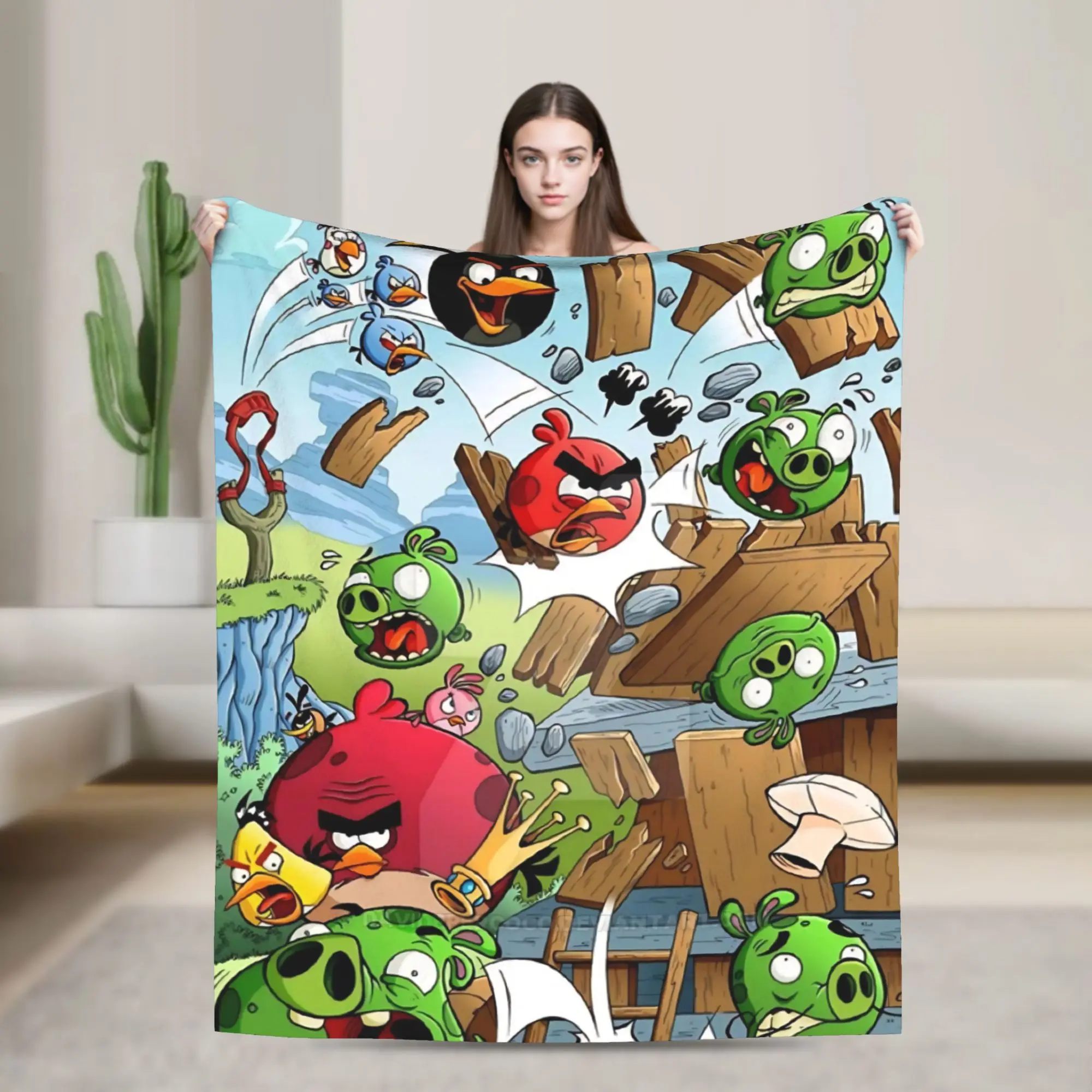 

Видеоигры A-Angry аниме B-Birds мультяшные одеяла фланелевые легкие пледы для кровати покрывало