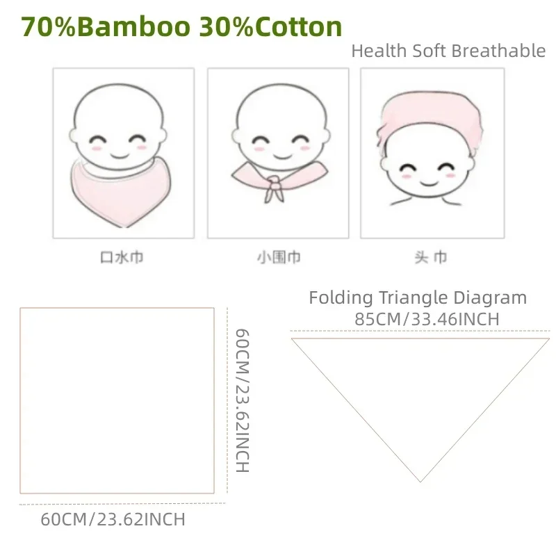 60x60CM Baby Blankets Soft Bamboo Cotton Baby Blanket Muslin Swaddle Wrap Boy Girls Feeding Burp Cloth Towel Newborns Baby Stuff