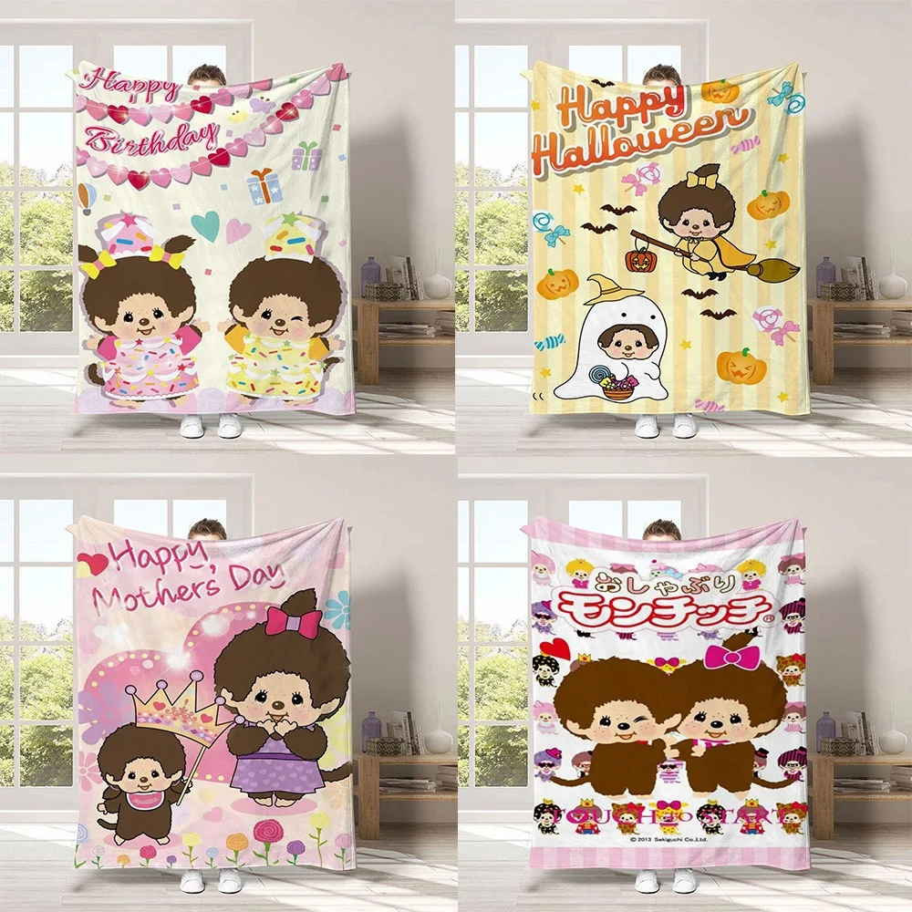 

monchhichi cartoon cute blanket practical gift flange blanket home all kinds of sofa cover blanket