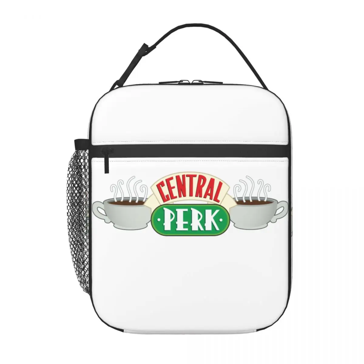 Bolsa de almuerzo con logotipo de Central Perk Friends, bolsa de almuerzo aislada para Picnic, bolsa de almacenamiento de alimentos, refrigerador portátil, caja térmica Bento