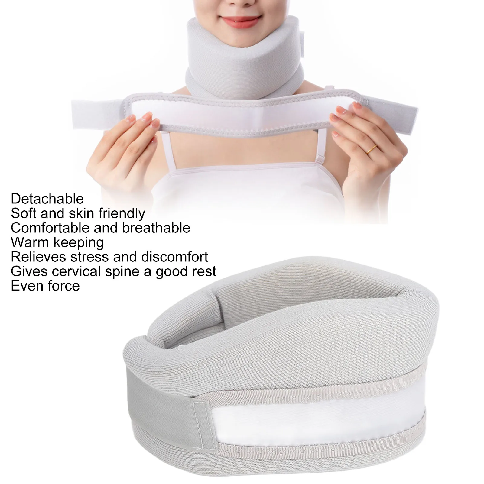 

Removable Neck Brace Sponge Neck Brace Cervical Collar Holder Fixation Strap Breathable Relieve Pains Neck Brace Cervical Stress