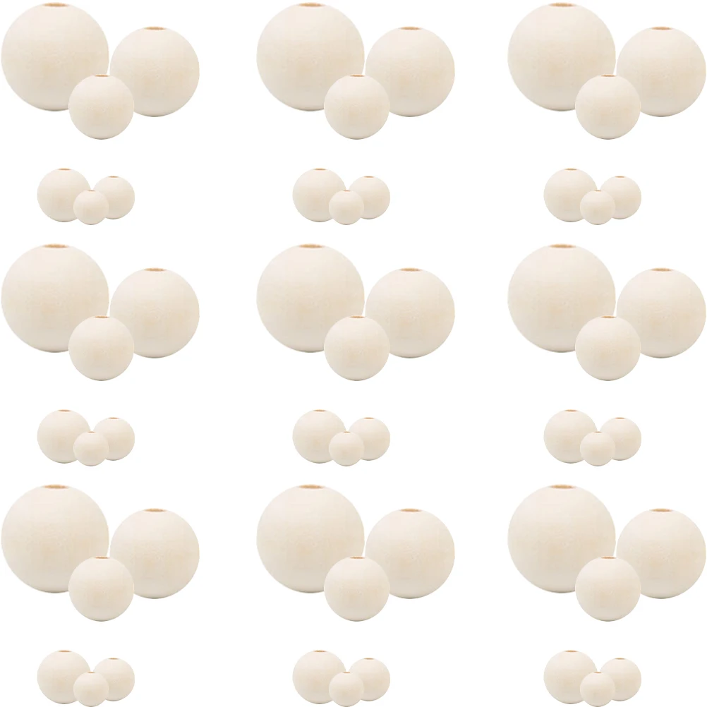 1 set Wooden For Diy Jewelry Bracelet Necklace Garland Crafts Supplies Large Round Loose Beads Diy Craft Charms Wood Beads For