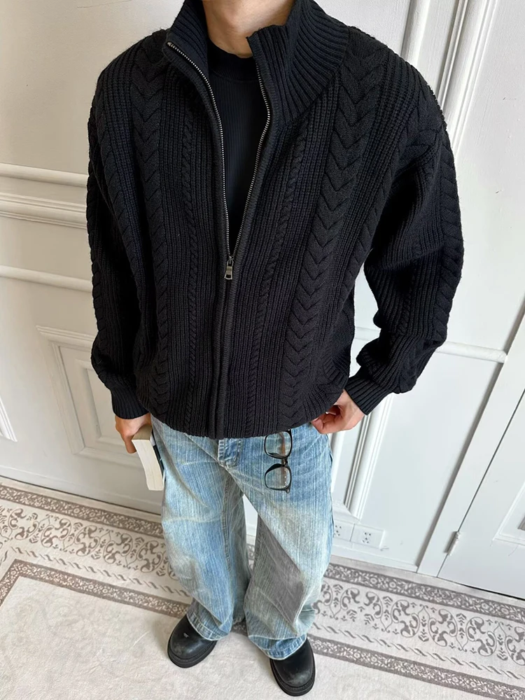 العصرية رجل سليم صالح سترة سترة معطف الخريف الشتاء ملابس خارجية أنيقة للرجال اليومية عادية سستة الياقة المدورة متماسكة بالأزرار #3