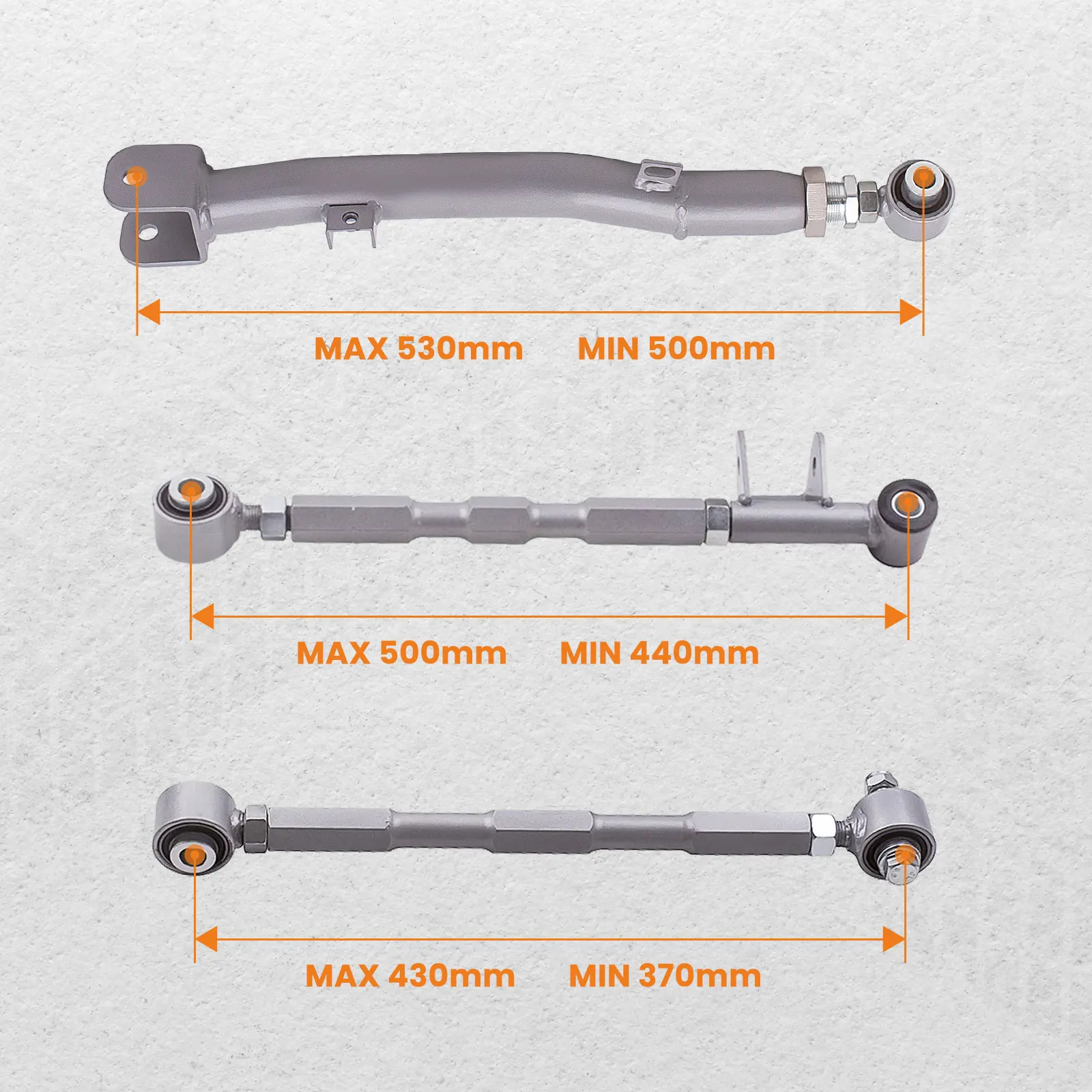 Rear Full Adjustable Lateral Link Traling Arm 6 Link Kit for Subaru Impreza WRX Rear Suspension Adjustable for STi GDA 02-07