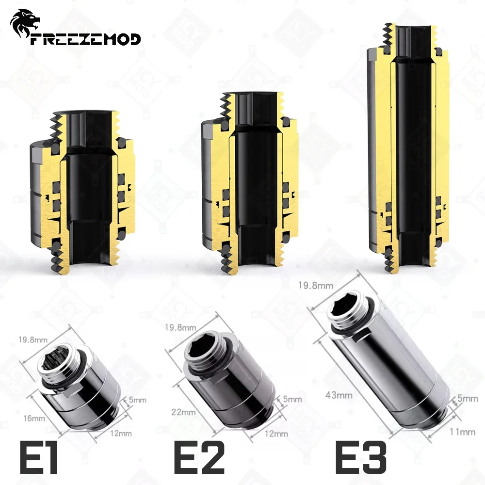 M-M Extension Fitting Water Cooler 16-69mm Brass Expansion Adjustment MOD FREEZEMOD PC Cooling Metal Extension Accessories