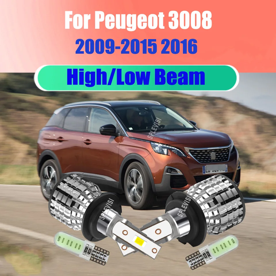

LED 12v H7 Headlight Bulbs - 1:1 Mini Size High Efficiency Cooling System For Peugeot 3008 2009 2010 2011 2012 2013 2014-2016