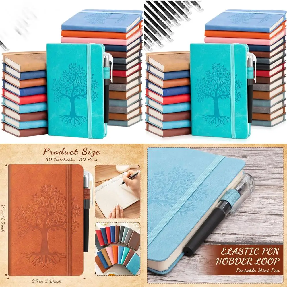 

Классические цветные блокноты A6 с кожаной обложкой, набор из 30 штук для школы и бизнеса