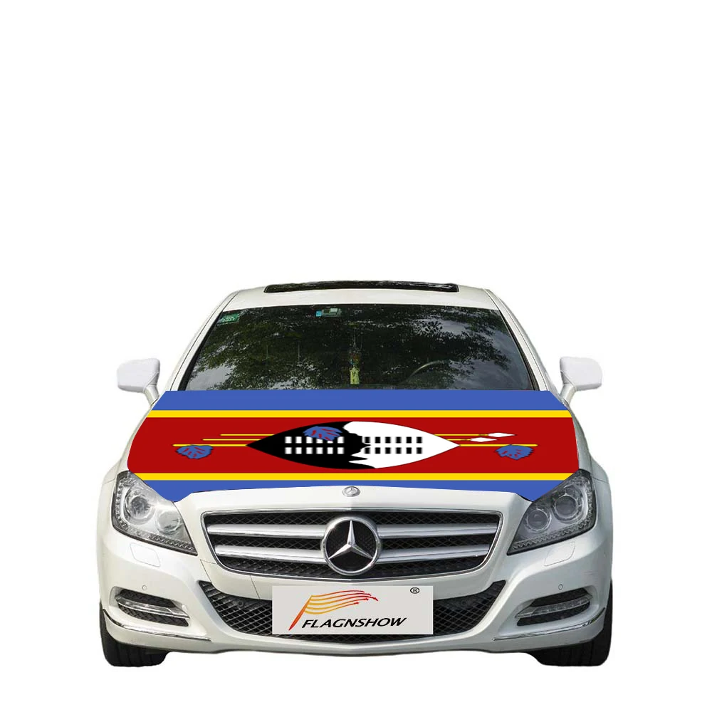 Flagnshow Free Size stretch fabric Swaziland Flag car cover