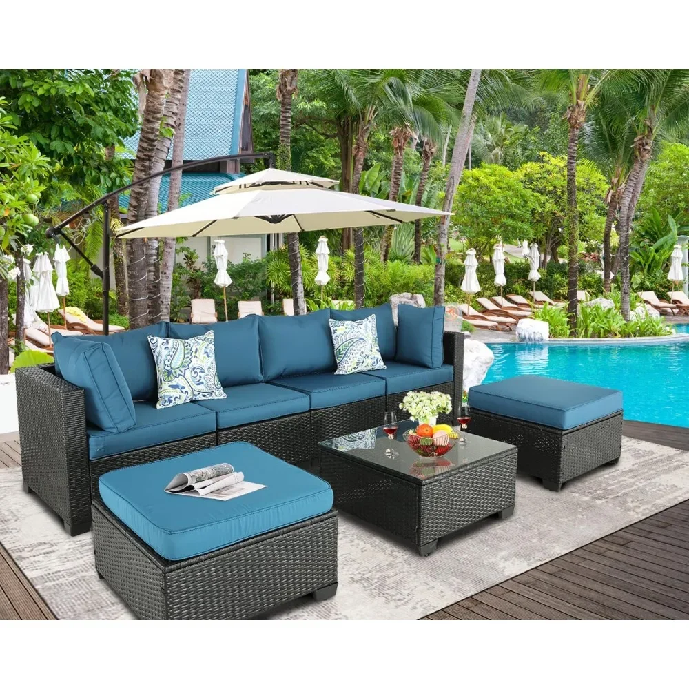 Patio Furniture Set Outdoor Sectional Outdoor PE Wicker Furniture Set Patio Rattan Sectional Conversation Sofa Set