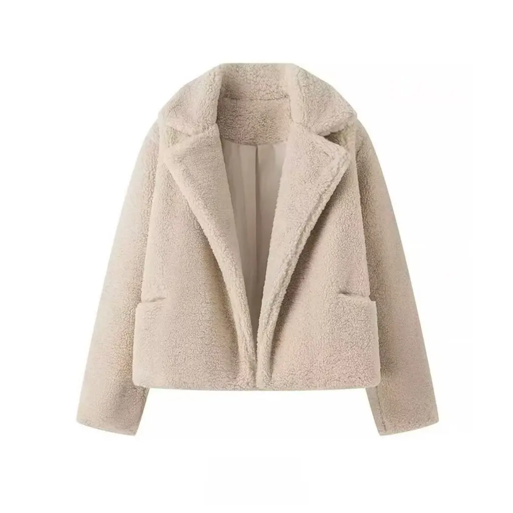 

Women's Street Fashion Lapel Top Fur Outwear European American Style Popular Export by