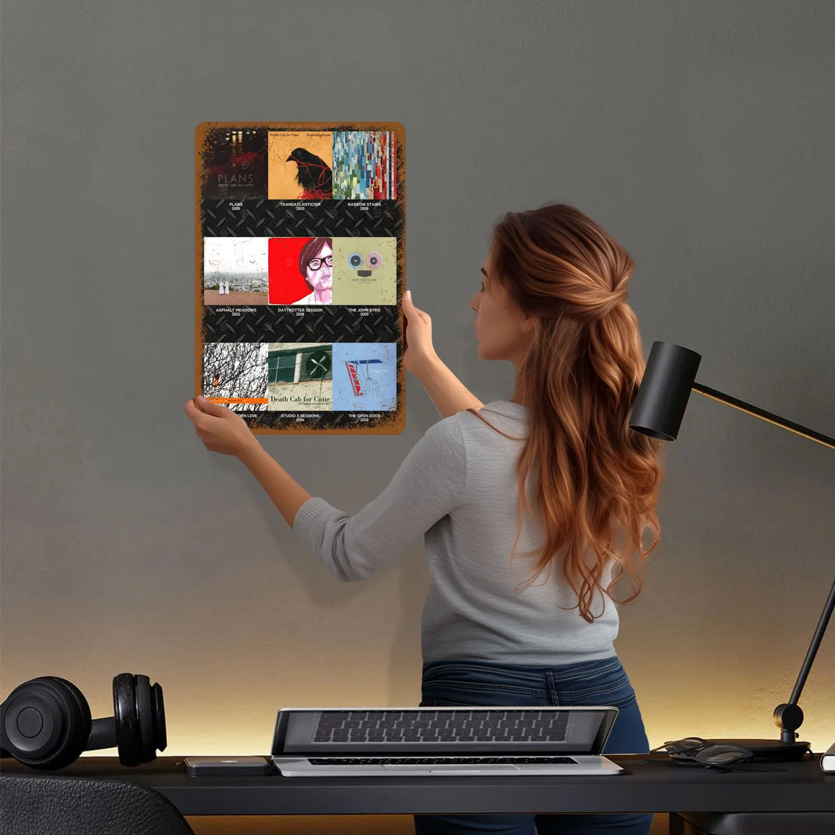 الموت الكابينة ل كتي الكولاج صفيح علامات الموسيقى ملصق جدار الفن جدارية علامة معدنية مخصصة للجدار الفن الديكور رجل الرجعية الكهف #2