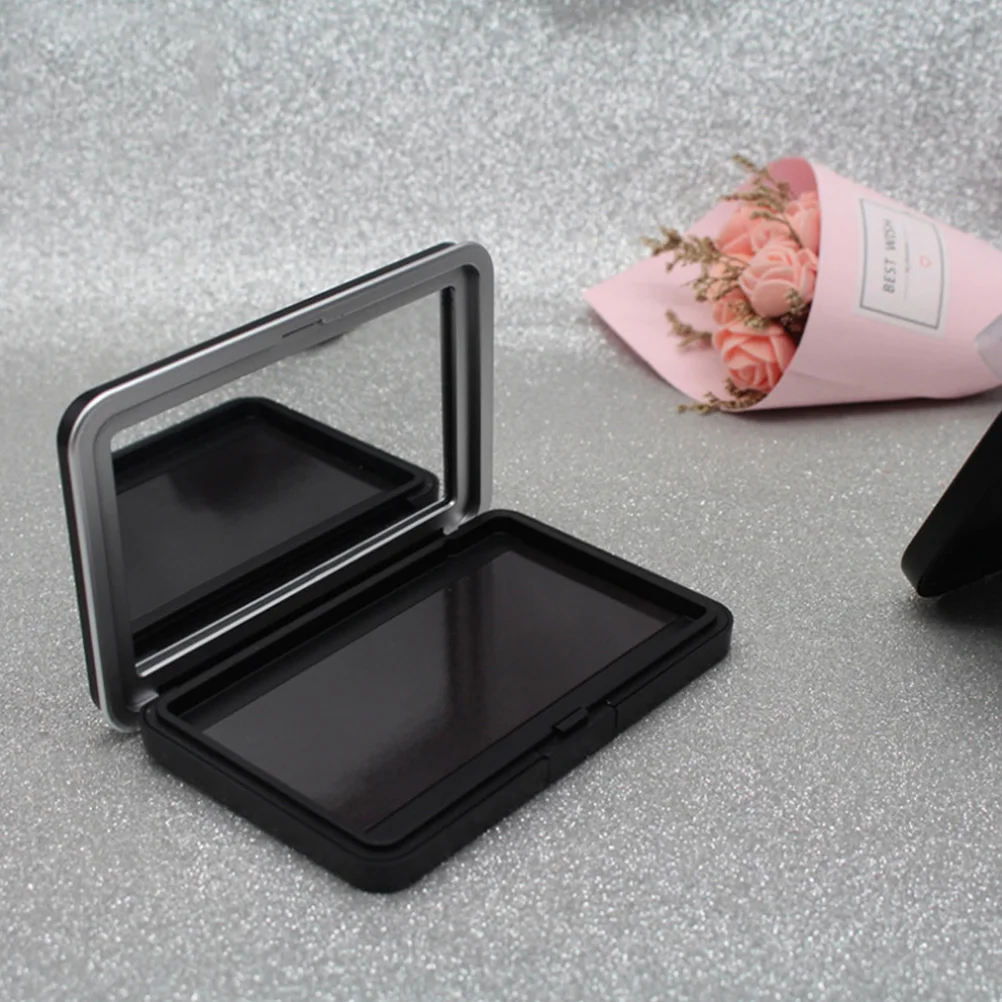 Estuches cuadrados para sombra de ojos, contenedores de maquillaje vacíos Diy con espejo, organizador portátil, estuche para colorete en polvo recargable, 2 uds.