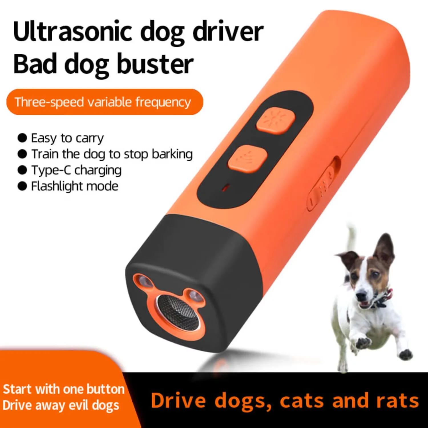 

Bark Deterrent Professional Anti-Bark Ultrasonic Tool Dog Training Long Range Ultrasonic Alternative to Painful Shock Collar