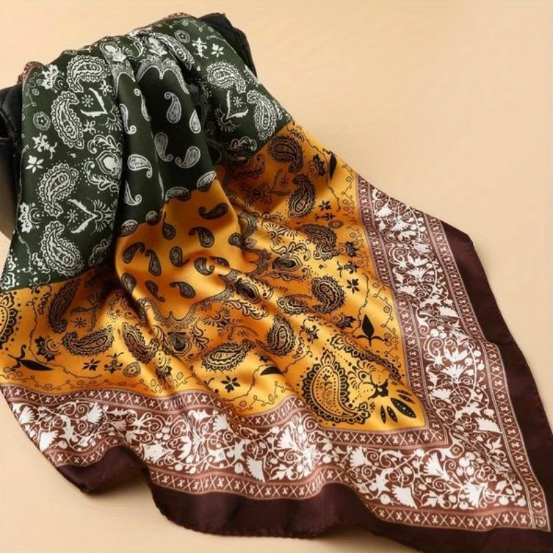Enveloppement carré imprimé Paisley, bandeau élégant, doux et confortable pour femmes et hommes, enveloppe polyvalente décontractée pour un usage quotidien,