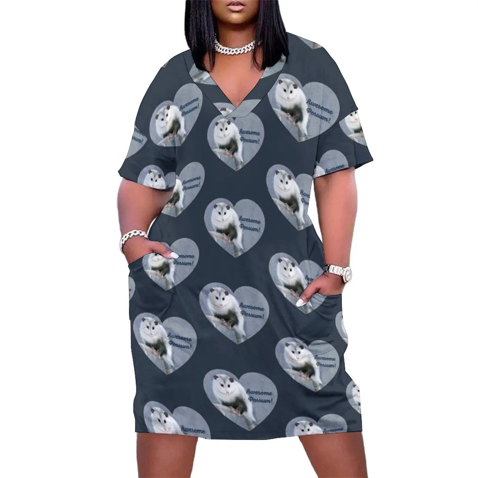 

Awesome Possum! Original wildlife artwork. Loose Pocket Dress dress korean style Elegant gowns Women's dress