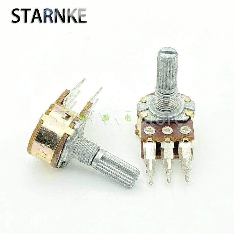 2PCS 16 Type B50K 6-pin Dual Computer Speaker Amplifier Audio Treble And Bass Volume potentiometer, Long Legs