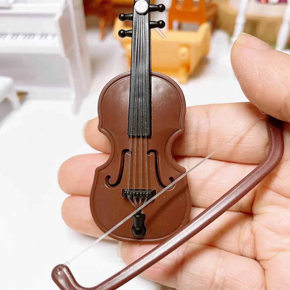 10Sets Mini Viool Desktop Versieringen Realistische Simulatie Viool Ornament voor Thuis Foto Prop Decor Instrumenten Model