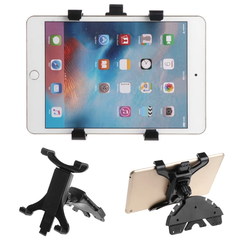 ADWE Mini Tablet Holder Adjustable Car CD Slot Mount Bracket 360° Swivel Stand Tablet Pad Holder For 7in-11in