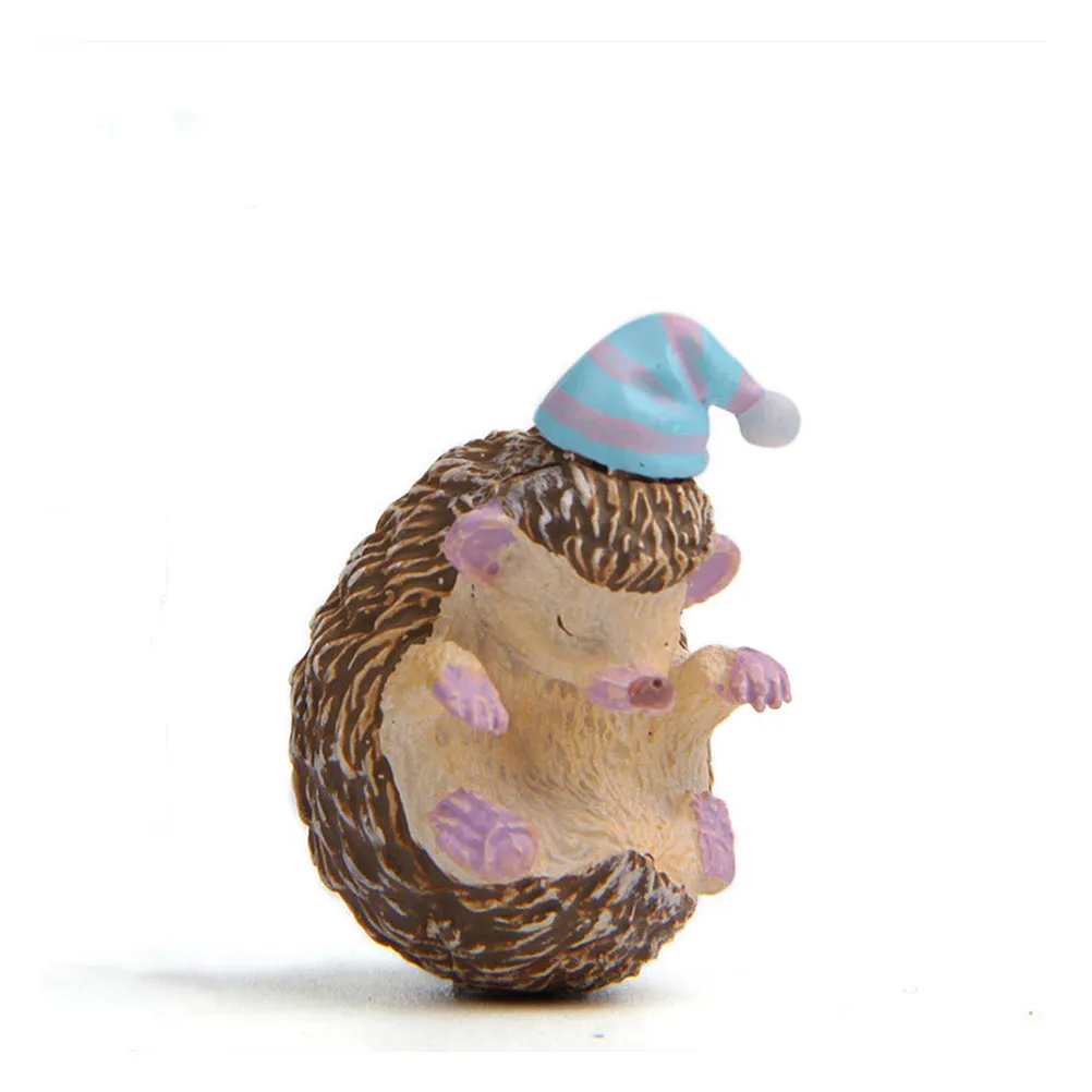 6Pcs Hedgehog Resin Desktop Decoration Cake Baking Gardening Adornment Family Home Office Hedgehog Craft Cake Decor